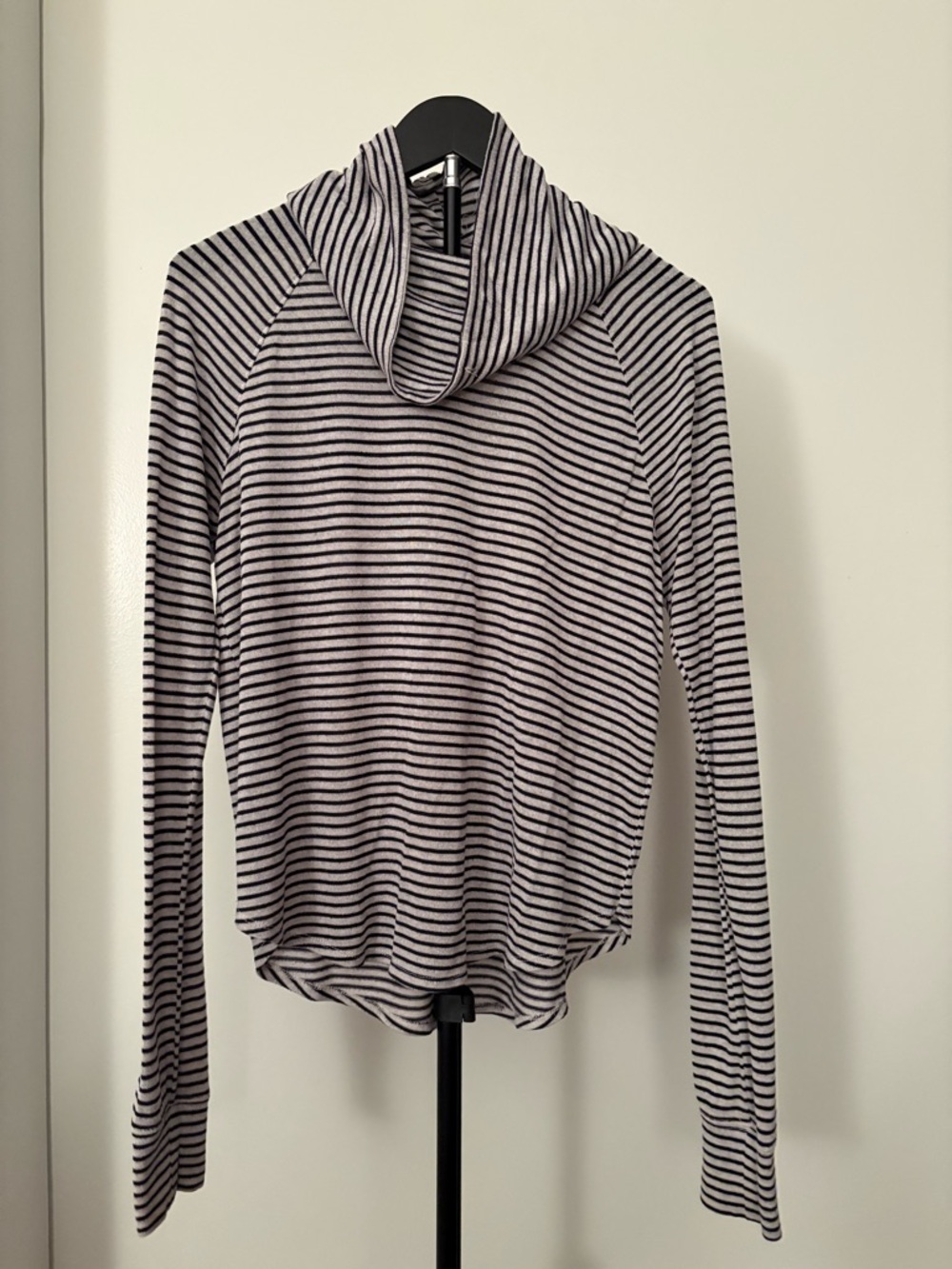 Hollister Black & White Striped Cowl Neck Sweater